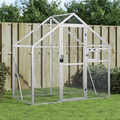 VidaXL Volière 179x100x185 m aluminium zilverkleurig