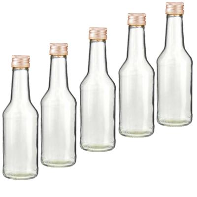 Fles - 50x stuks - met schroefdop - transparant - 200 ml - glas