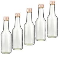 Fles - 50x stuks - met schroefdop - transparant - 200 ml - glas