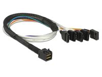 Delock 83315 Kabel Mini SAS SFF-8643 > 4 x SATA 7-polig + Zijband 0,5 m metaal - thumbnail