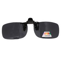 Clip on polariserende voorzet zonnebril zwart UV filter / ovaal model   -