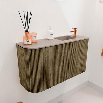 Toiletmeubel Mondiaz Joya Dlux | 71.6 cm | Meubelkleur Dusk | Faye wastafel Saba Wasbak Rechts | 1 kraangat