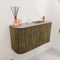 Toiletmeubel Mondiaz Joya Dlux | 71.6 cm | Meubelkleur Dusk | Faye wastafel Saba Wasbak Rechts | 1 kraangat