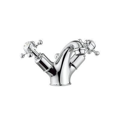 Crosswater Belgravia Wastafelkraan - witte rechte grepen - waste - chroom BL110DPC