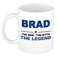 Naam cadeau mok/ beker Brad The man, The myth the legend 300 ml   -