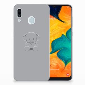 Samsung Galaxy A30 Telefoonhoesje met Naam Grijs Baby Olifant