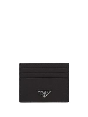 Prada porte-carte à plaque logo - Noir