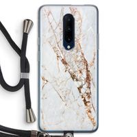 Goud marmer: OnePlus 7 Pro Transparant Hoesje met koord