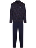 Katoenen heren doorknooppyjama streepjes