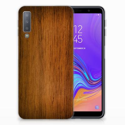 Samsung Galaxy A7 (2018) | Bumper Hoesje | Donker Hout