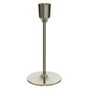 Luxe diner kaarsen staande kandelaar aluminium kleur zilver 20 cm