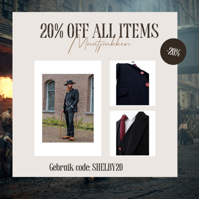 Maatpak Voor Heren | 3-delig Pak | Zwart Tweed | Alfie Solomons | Peaky Blinders | Peaky Blinders