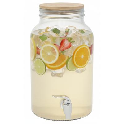 Gerimport dispenser cocktails /water / limonade - 4 ltr - met tap - borosilicaat glas - zomer