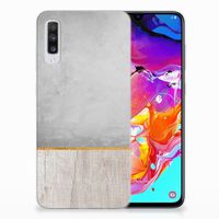 Samsung Galaxy A70 Bumper Hoesje Wood Concrete