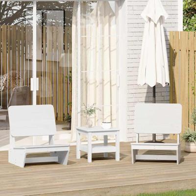 Tuinstoelen 2 st 60x64x70,5 cm massief grenenhout wit