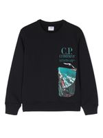 C.P. Company Kids sweat en coton à imprimé graphique - Bleu