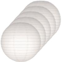 Luxe witte bol lampionnen - 5x stuks - dia 25 cm - Bruiloft, verjaardag, party feestartikelen