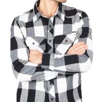 Check Shirt White-Black Flanel Overhemd Heren