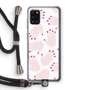Hands pink: Samsung Galaxy A31 Transparant Hoesje met koord