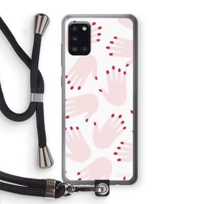 Hands pink: Samsung Galaxy A31 Transparant Hoesje met koord