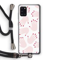 Hands pink: Samsung Galaxy A31 Transparant Hoesje met koord