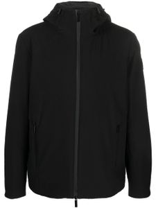 Woolrich logo-patch zip-up hooded jacket - Noir