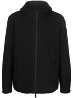 Woolrich logo-patch zip-up hooded jacket - Noir - thumbnail