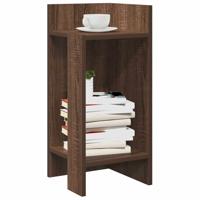 Bijzettafels 2 st met plank 25,5x27x60 cm bruin eikenkleur