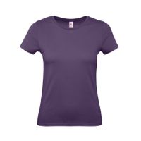 Set van 2x stuks paars basic t-shirts met ronde hals voor dames van katoen, maat: L (40)