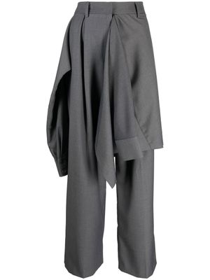 Goen.J pantalon droit à design superposé - Gris
