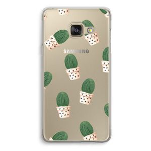 Cactusprint roze: Samsung A3 (2017) Transparant Hoesje