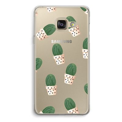 Cactusprint roze: Samsung A3 (2017) Transparant Hoesje