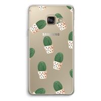 Cactusprint roze: Samsung A3 (2017) Transparant Hoesje
