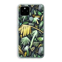 Tropical Palms Dark: Google Pixel 5 Transparant Hoesje