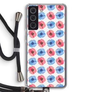 Klaproosjes: Samsung Galaxy S21 FE Transparant Hoesje met koord