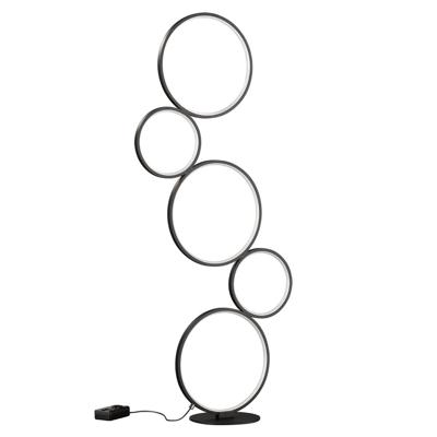 Trio Design vloerlampRondo 5-rings zwart - 422610532