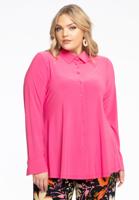 YOEK Blouse kort A-lijn | Roze | Maat 54/56