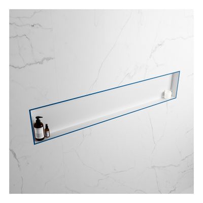 Wandnis Solid Surface Easy | In- en opbouw | 150x30x8 cm | 1 vak | Jeans/Talc