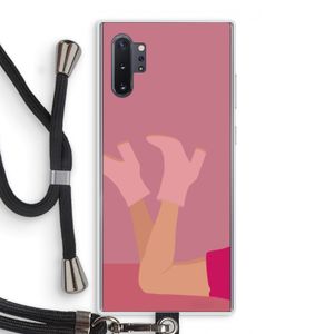 Pink boots: Samsung Galaxy Note 10 Plus Transparant Hoesje met koord