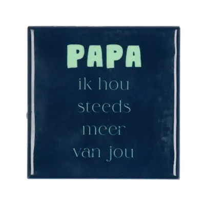 Tegeltje papa blauw 10X10X1CM