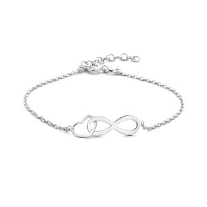 Armband Infinity-Hart zilver 1,3 mm 16-19 cm