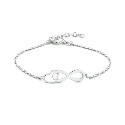 Armband Infinity-Hart zilver 1,3 mm 16-19 cm