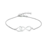 Armband Infinity-Hart zilver 1,3 mm 16-19 cm