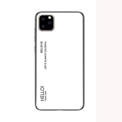 Voor iPhone 11 Pro gradiënt kleur glas geval (wit)