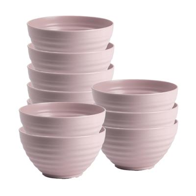 Plasticforte Soepkommen - 10x - D15 x H8 cm - oud roze - kunststof - onbreekbaar - servies