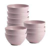 Plasticforte Soepkommen - 10x - D15 x H8 cm - oud roze - kunststof - onbreekbaar - servies