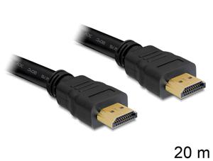 DeLOCK 20m, HDMI - HDMI HDMI kabel HDMI Type A (Standaard) Zwart