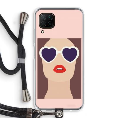 Red lips: Huawei P40 Lite Transparant Hoesje met koord
