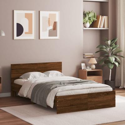 Bedframe met hoofdeinde bruin eikenkleur 120x200 cm