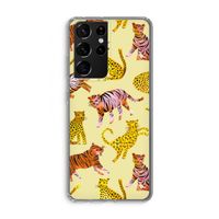 Cute Tigers and Leopards: Samsung Galaxy S21 Ultra Transparant Hoesje